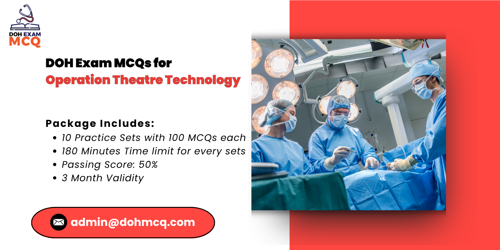 DOH Exam MCQs for operation theatre technology