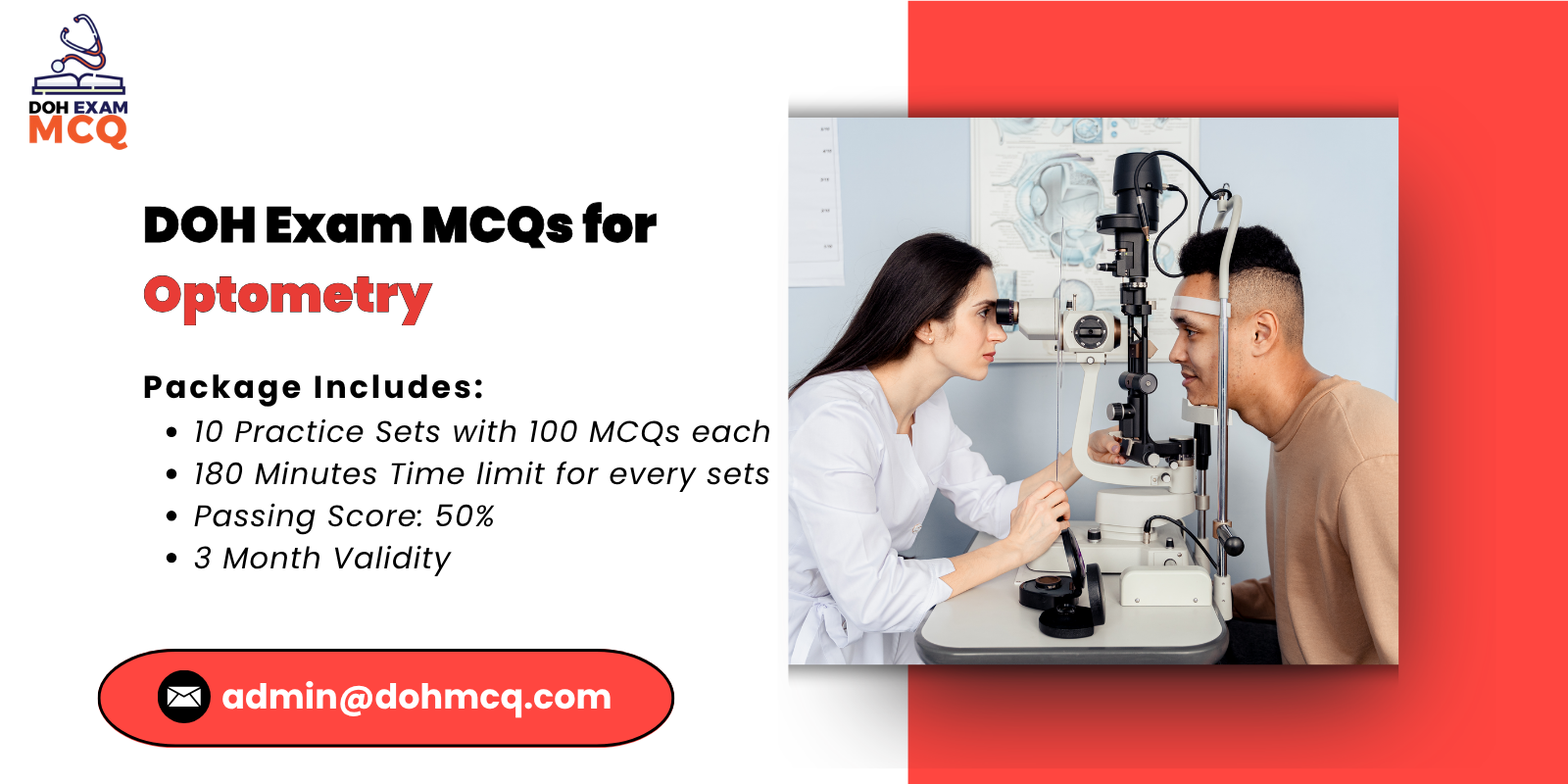 DOH Exam MCQs for optometry