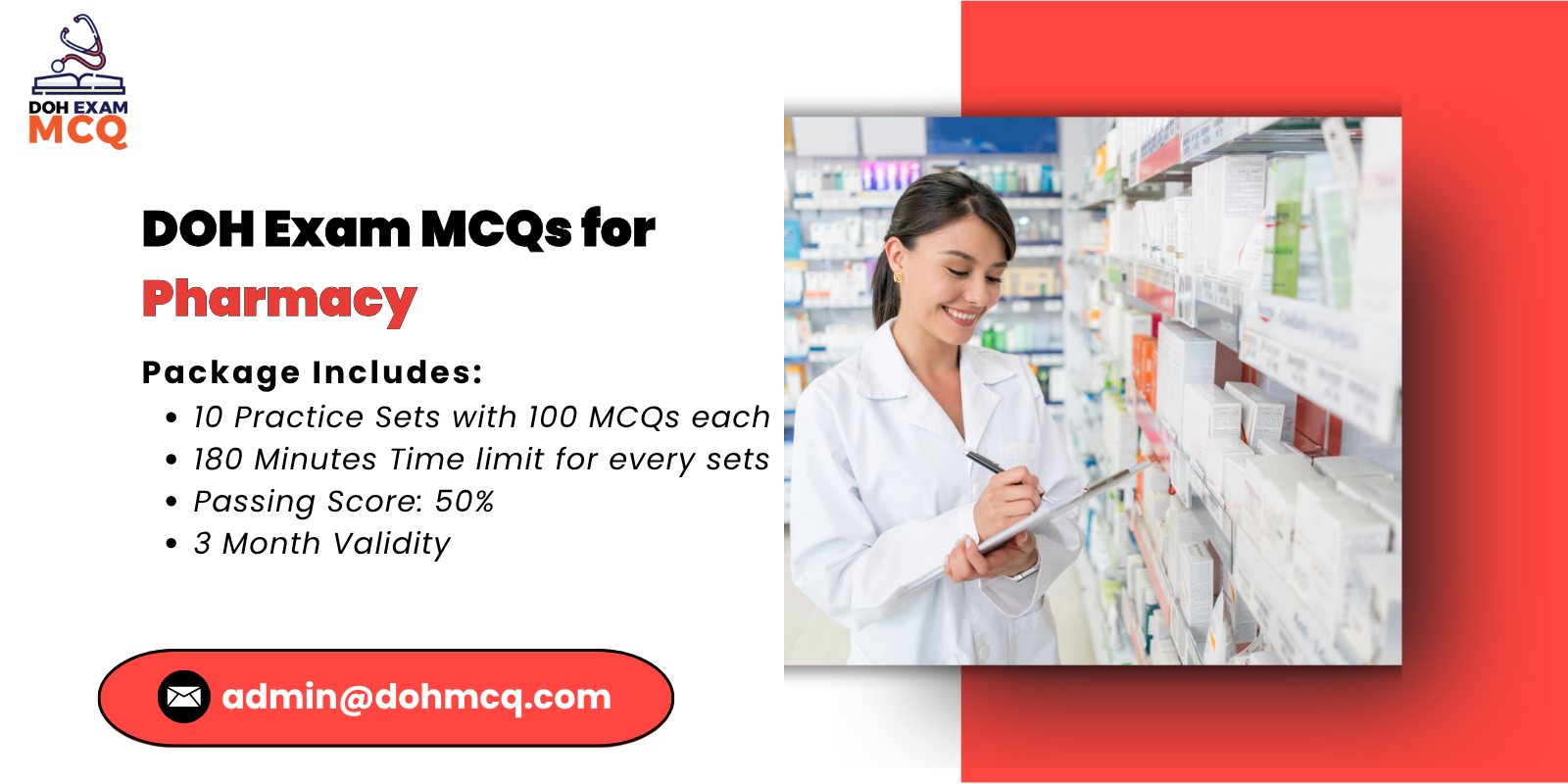 DOH Exam MCQs for Pharmacy
