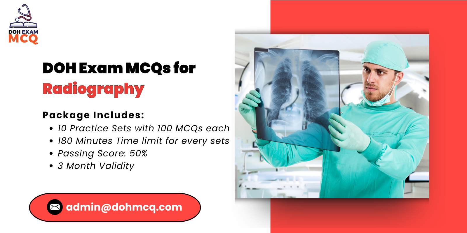 DOH Exam MCQs for Radiography