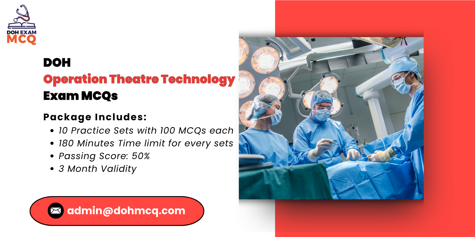 DOH Operation Theatre Technology Exam MCQs