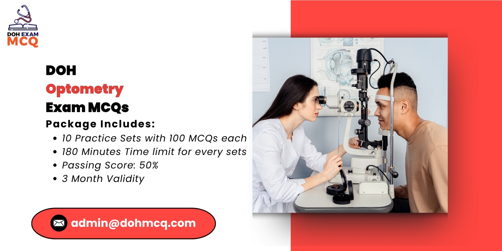 DOH Optometry Exam MCQs