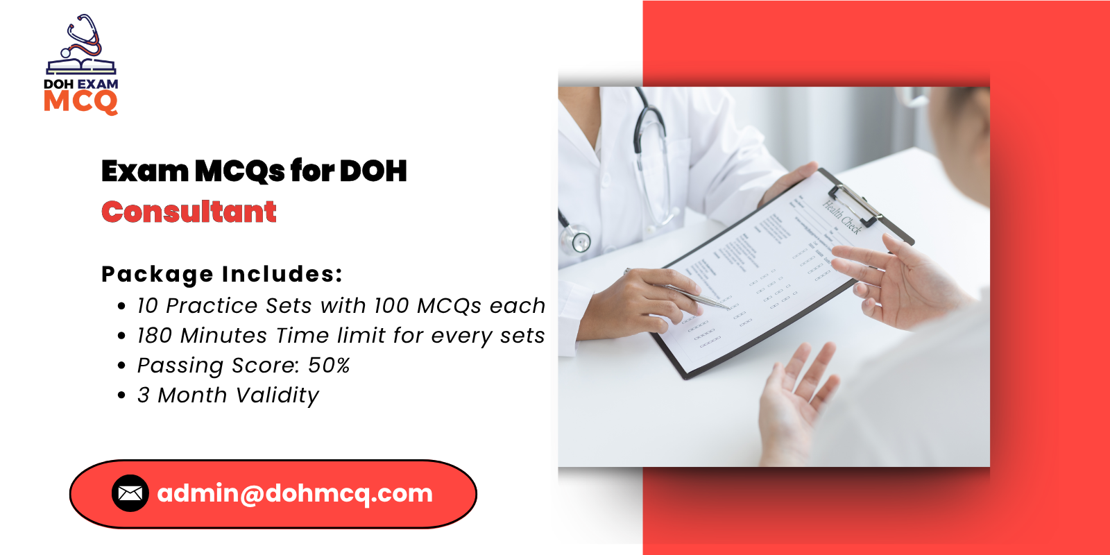 Exam MCQs for DOH Consultant