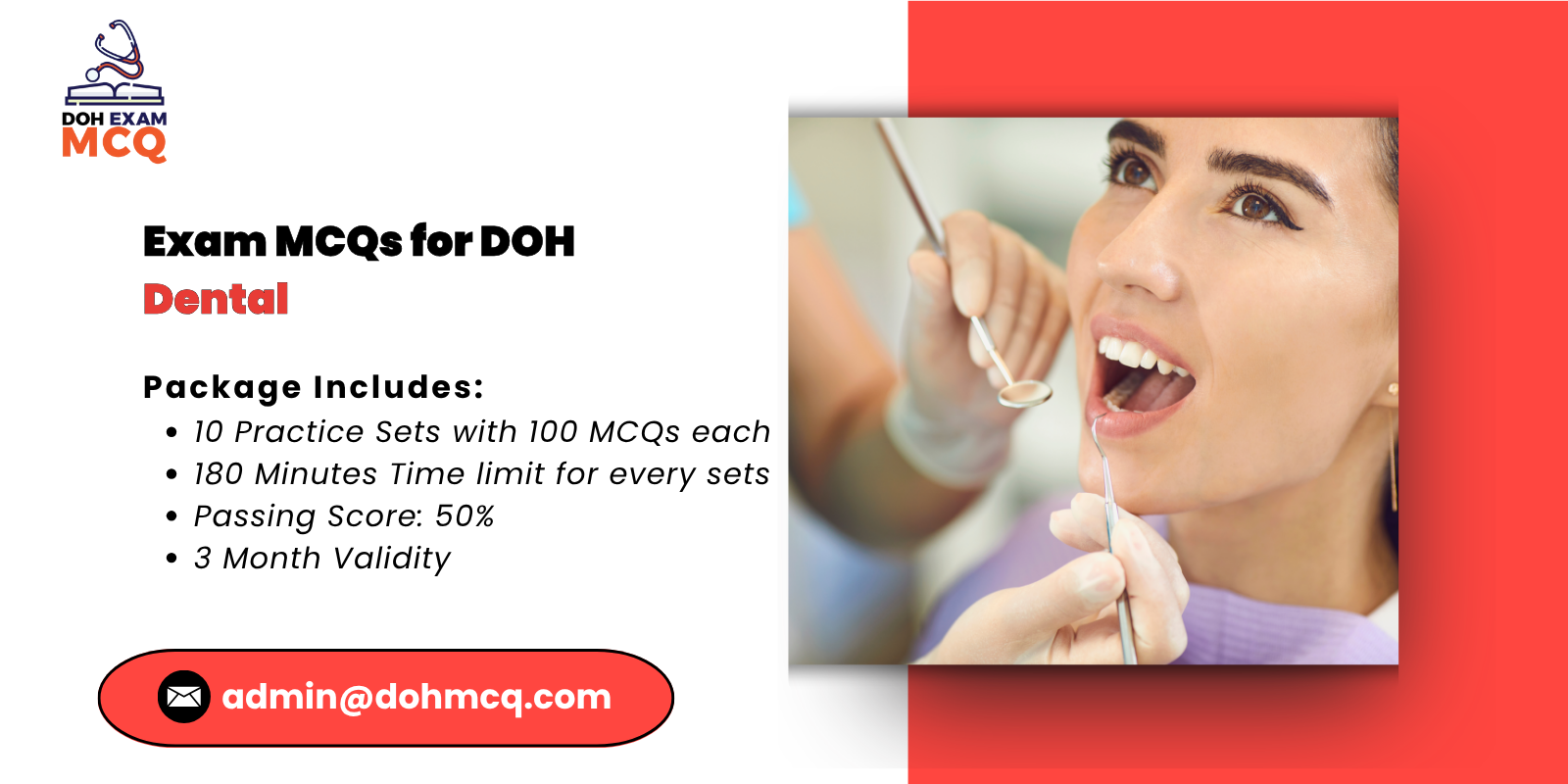 Exam MCQs for DOH dental