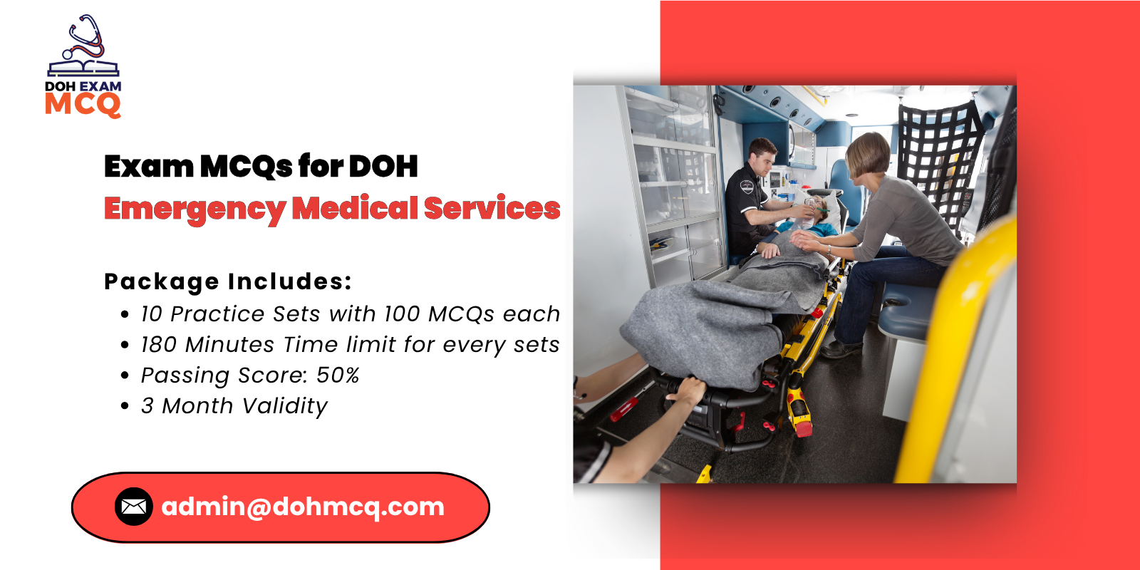 Exam MCQs for DOH emergency medical services