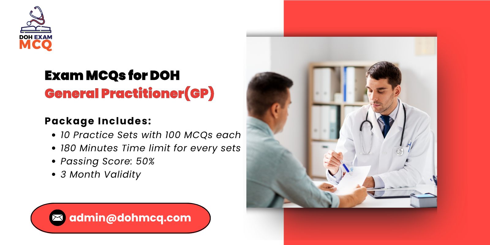 Exam MCQs for DOH general practitioner gp