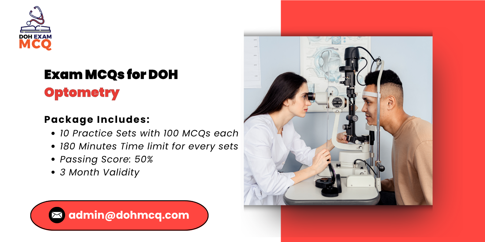 Exam MCQs for DOH Optometry