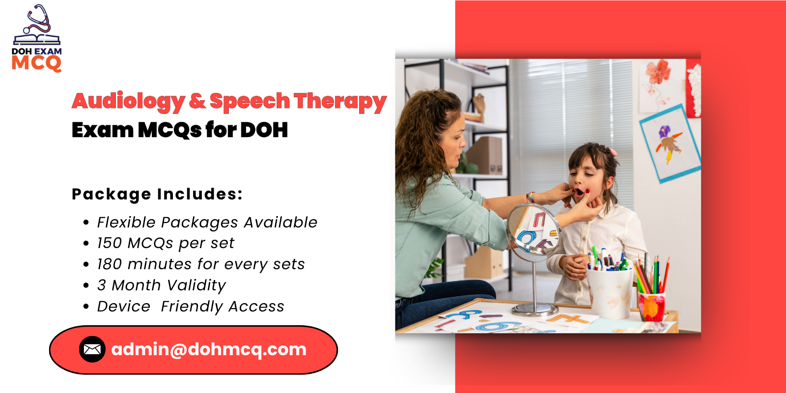 Audiology Speech Therapy Exam MCQs for DOH