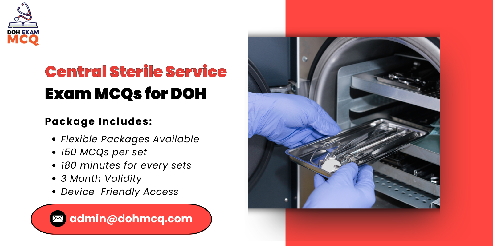 Central Sterile Service Exam MCQs for DOH