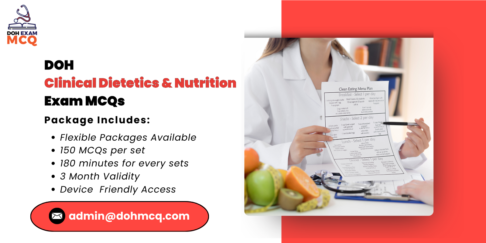 DOH Clinical Dietetics & Nutrition Exam MCQs
