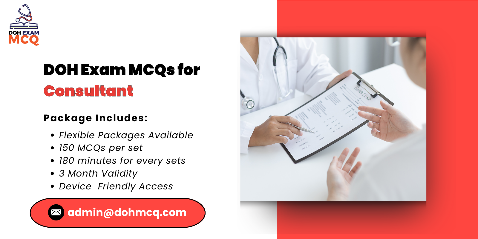 DOH Exam MCQs for Consultant