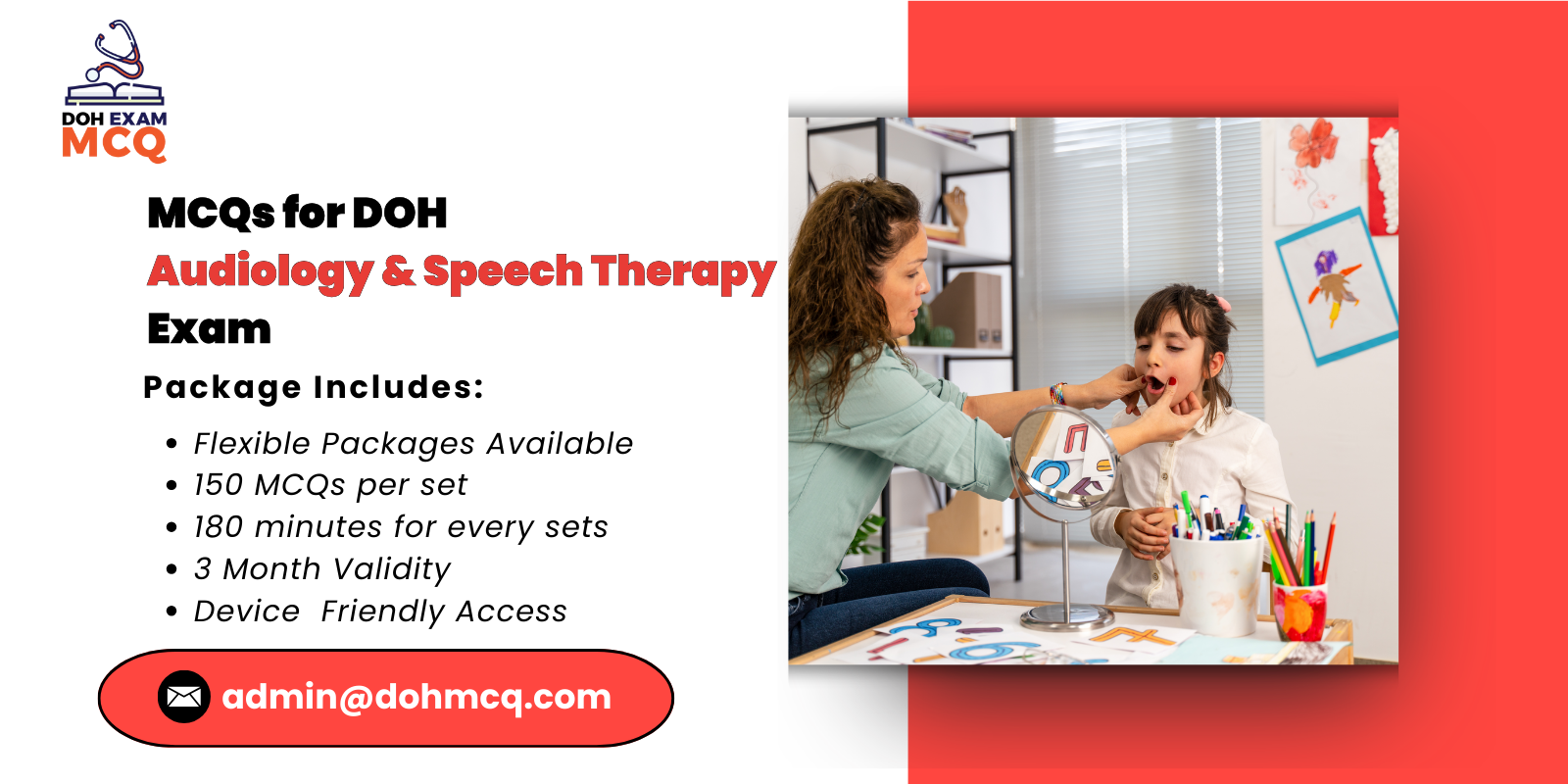 MCQs for DOH Audiology Speech Therapy Exam