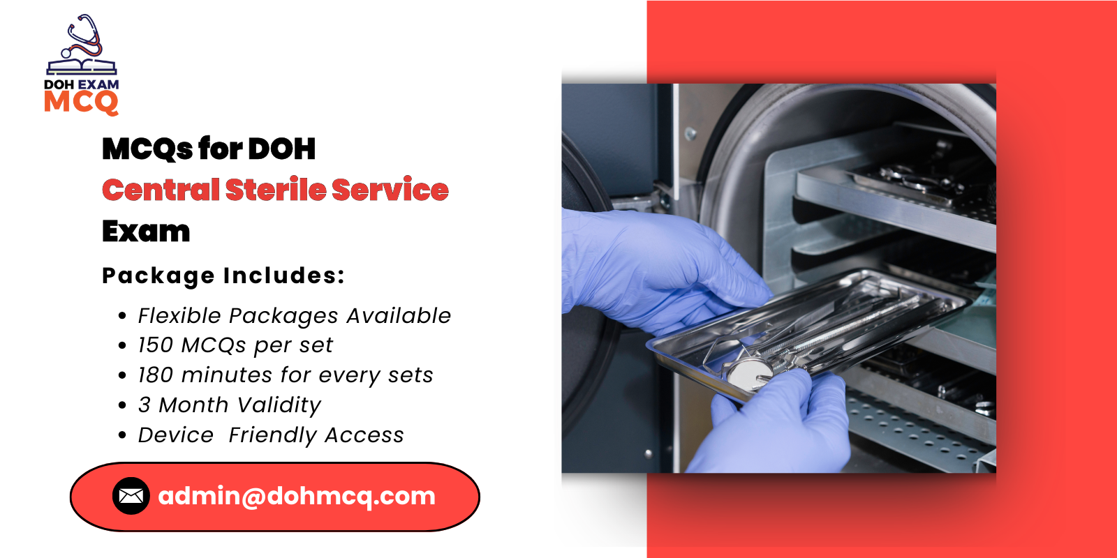 MCQs for DOH Central Sterile Service Exam