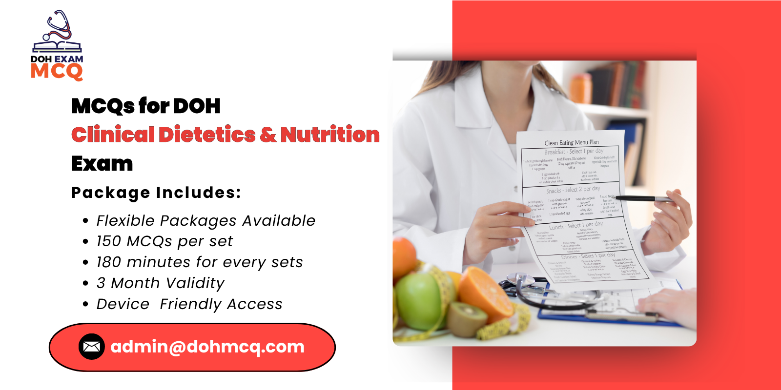MCQs for DOH Clinical Dietetics Nutrition Exam