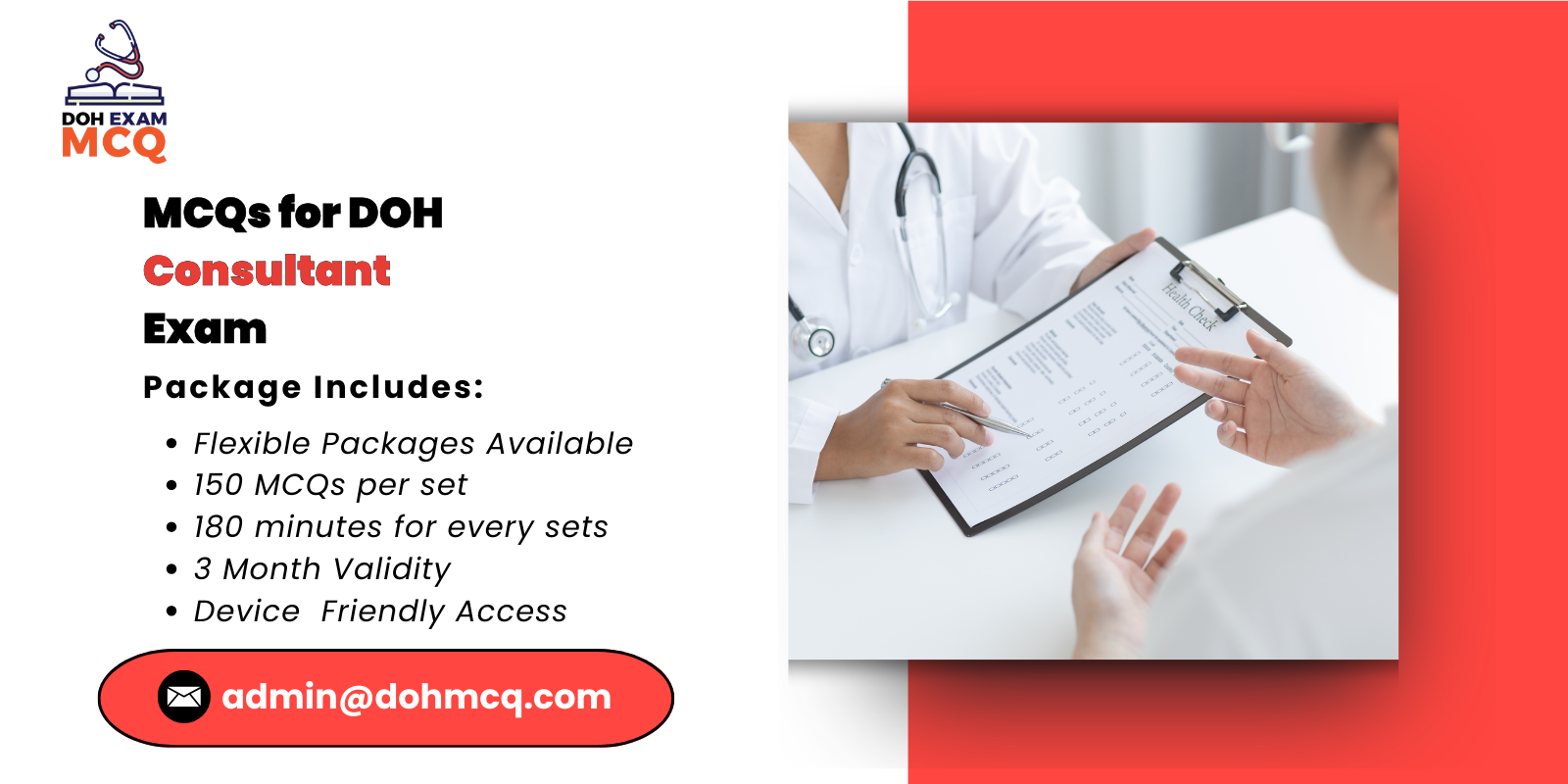 MCQs for DOH Consultant Exam