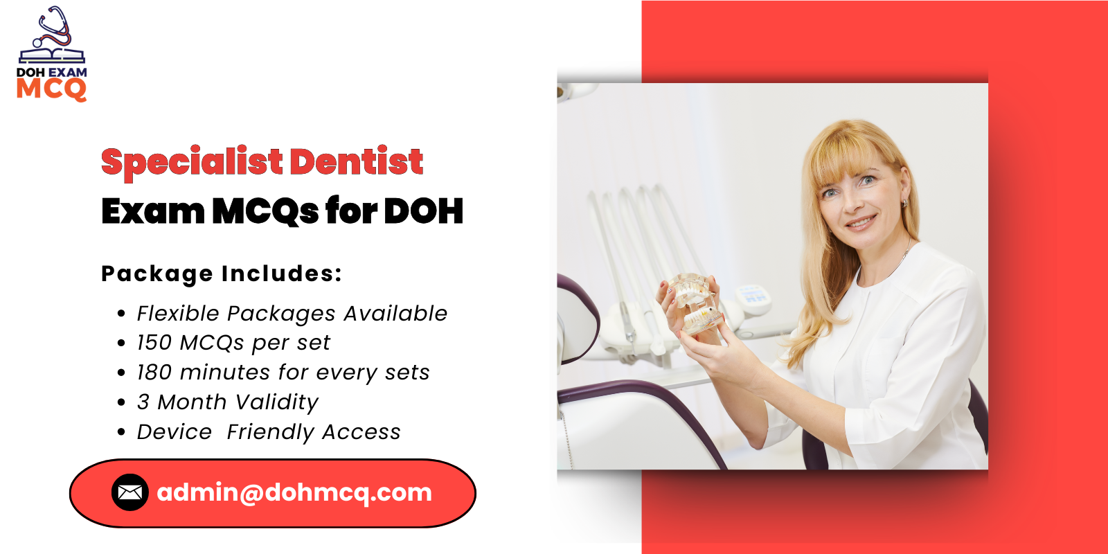 Specialist Dentist Exam MCQs for DOH